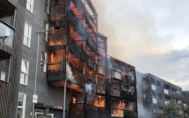 Huge blaze breaks out at block of flats in London