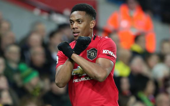 Anthony Martial of Manchester United in the English Premier League.