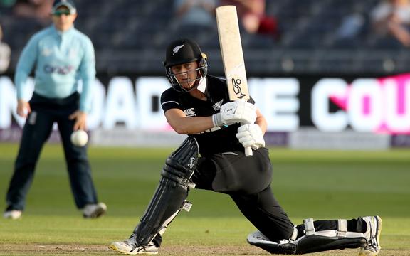 Sophie Devine of New Zealand batting  against England 2021.