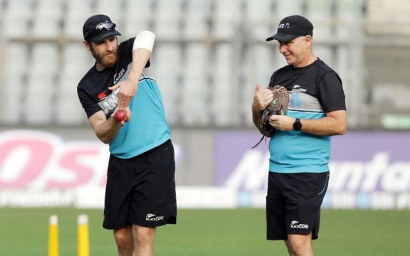 Kane Williamson captain of New Zealand with Gary Stead head coach of New Zealand.