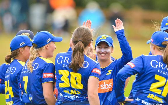Otago Sparks celebrate.  