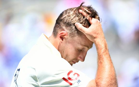 England captain Joe Root reacts. 
