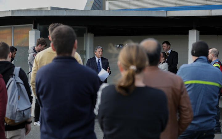 NZ First leader Winston Peters visits Tiwai Point while campaigning on 9 September 2020.