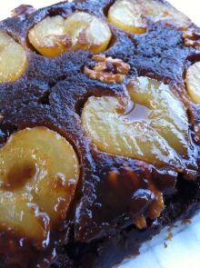 Upside down gingerbread cake with pears by Julie Biuso