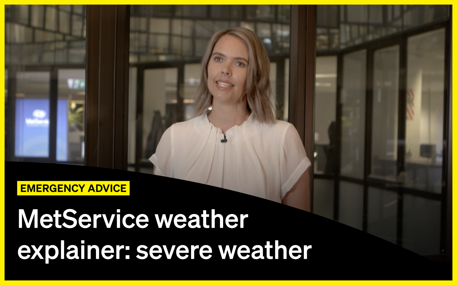 Tile for MetService weather explainer: severe weather - emergency advice guide