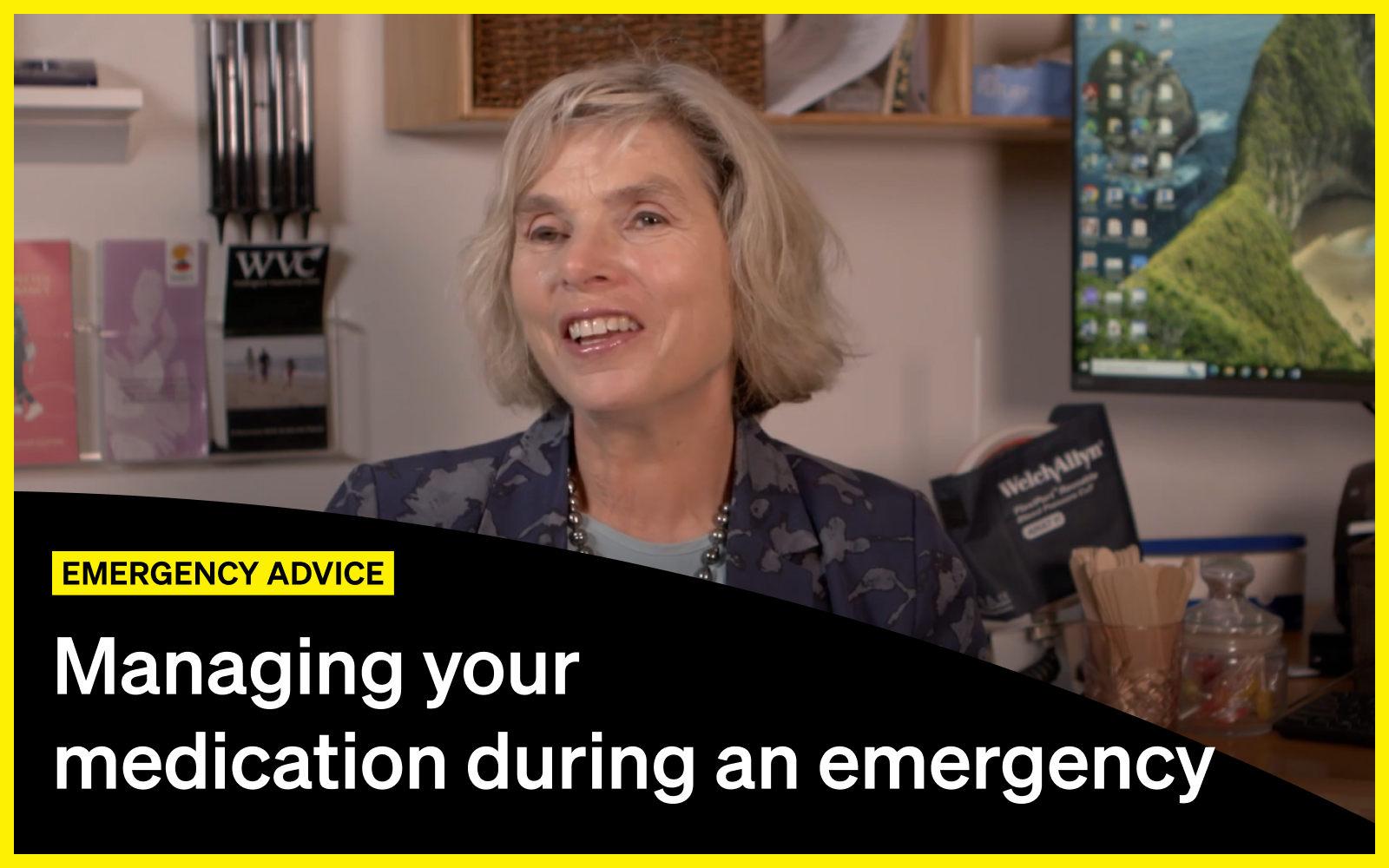 Tile for managing your medication during an emergency - emergency advice guide