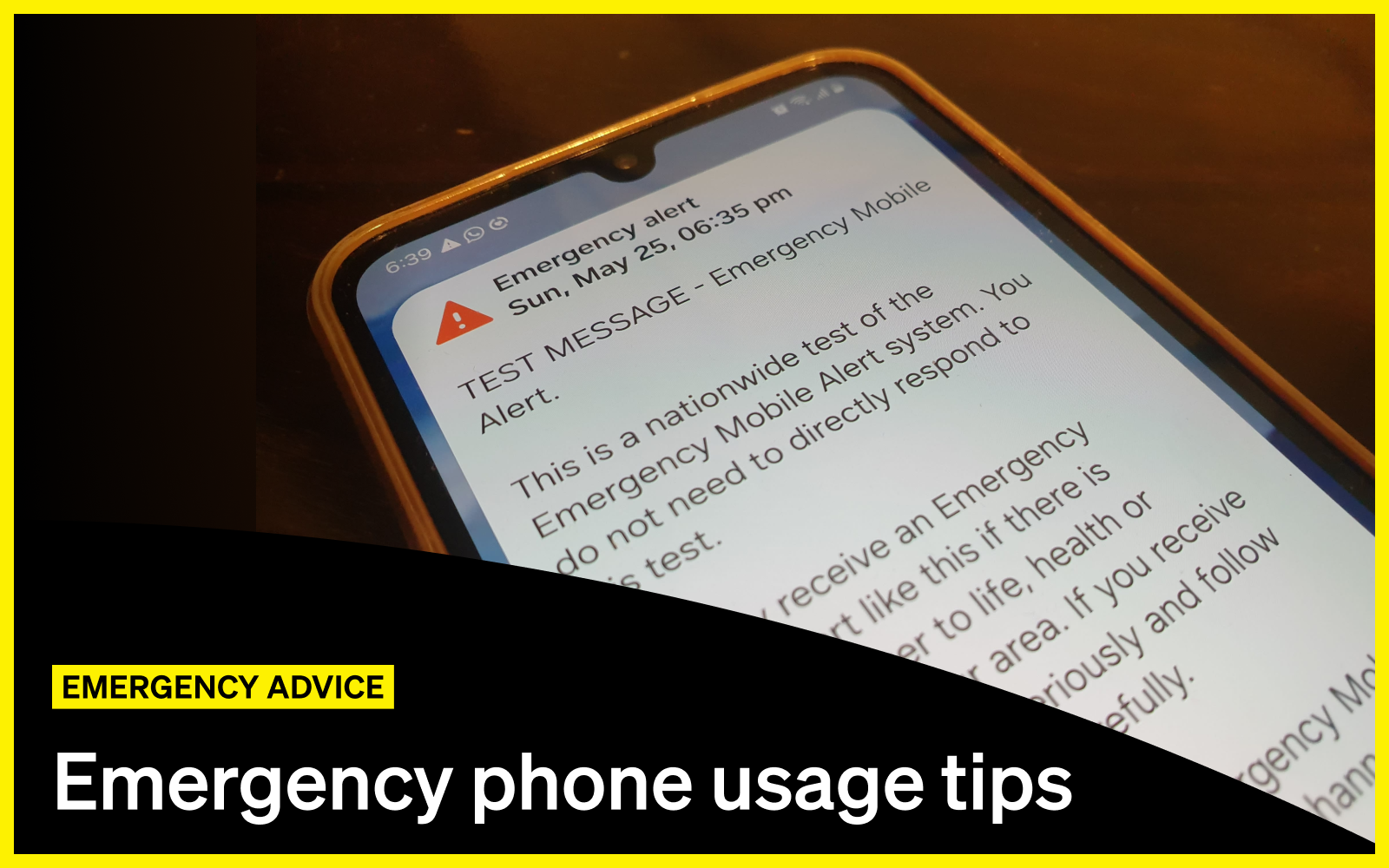 Tile for emergency phone usage tips - emergency advice guide