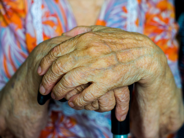 an elderly woman's hands