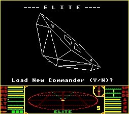 A screenshot from the 1984 game Elite