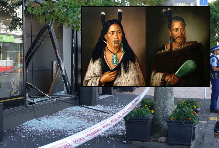 The 'Chieftainess Ngatai-Raure' and 'Chief Ngatai-Raure' (inset) were stolen from the International Art Centre in Parnell.