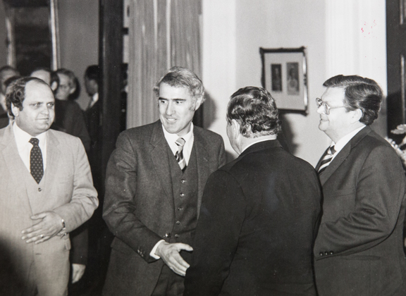 Mike Moore, Geoffrey Palmer & David Lange being sworn into cabinet, 1984