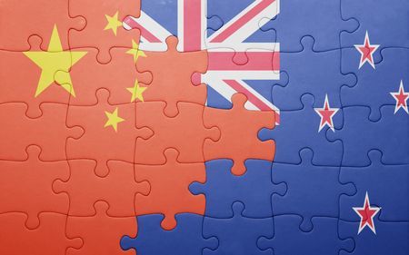 China and NZ flags