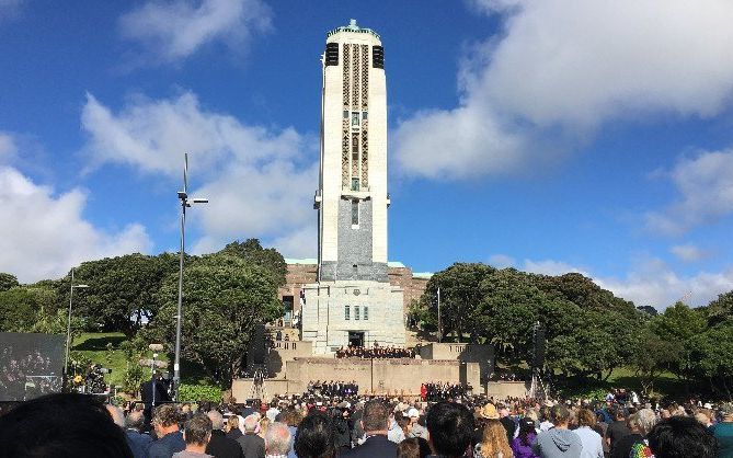 Anzac celebrations in Wellington at the National War Memorial.