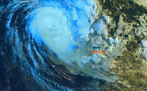 Category four Donna covering most of Vanuatu.