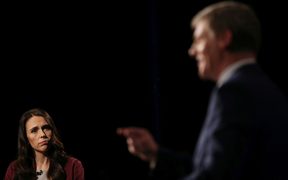 Jacinda Ardern and Bill English during the second leaders debate