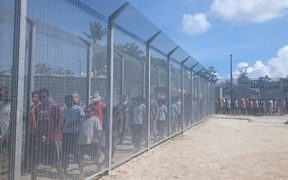 An image from the 75th day of protest at the Manus detention centre