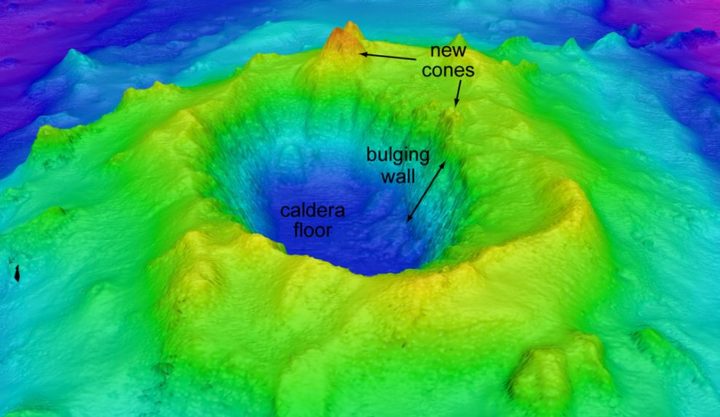 The Le Havre submarine volcano - this map was made in October 2012, a few months after the volcano erupted.