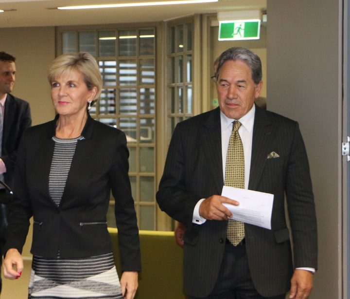 Australian Foreign Minister Julie Bishop and New Zealand Foreign Minister Winston Peters.