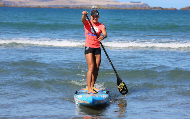 Annabel Anderson took just under four hours to cross Cook Strait.