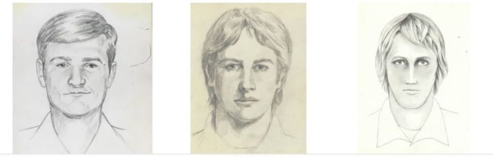 Police drawings of a suspect known as the "Golden State Killer".