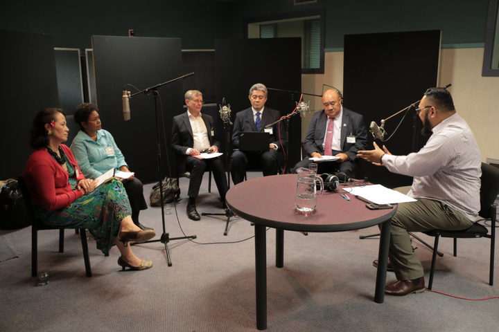 RNZ Pacific's Koro Vaka'uta hosting a panel discussion on non-communicable diseases.