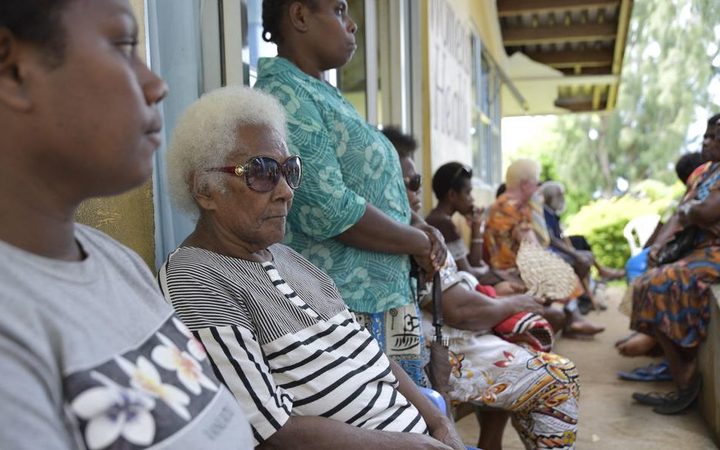 People wait for eye care in Vanuatu