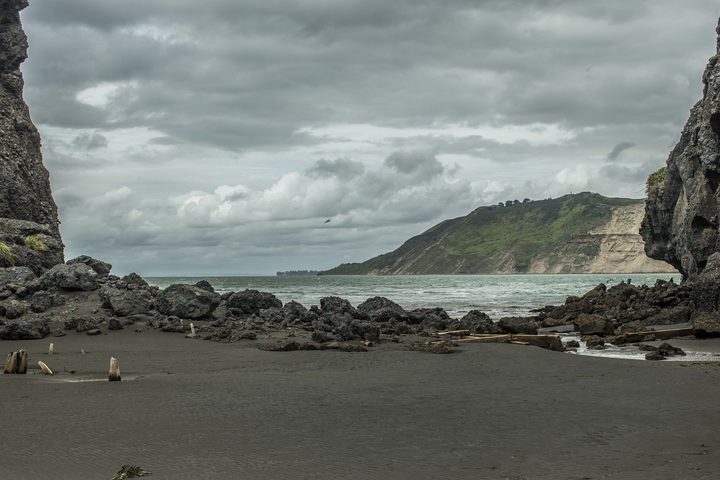 An image of Whatipu, a remote beach on Auckland's West Coast.
