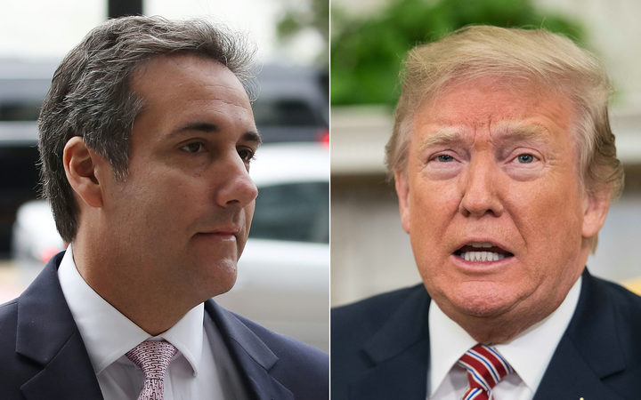 Michael Cohen and US President Donald Trump.