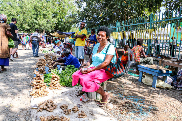 A woman at a market in PNG