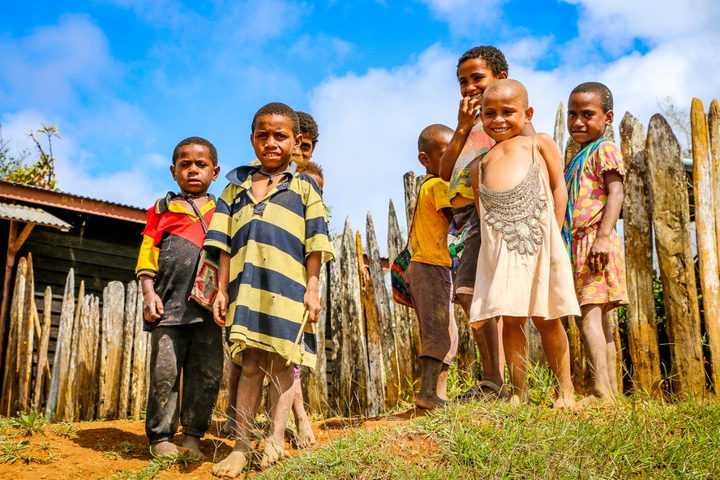 Children of Yalanda village in Nipa-Kutubu district of Southern Highlands province in PNG.