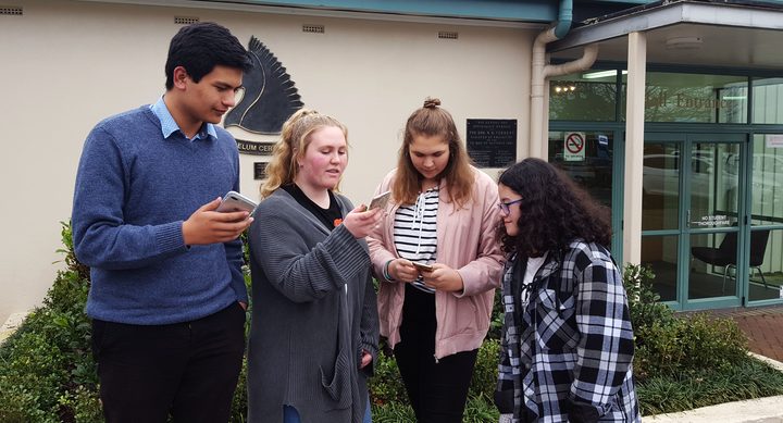 Pakuranga College's Digital Leadership Council L-R Te Haua Taua (17), Katelyn Vargas (16) Sarisha Claassen (17) Lavonne Grierson (14)
