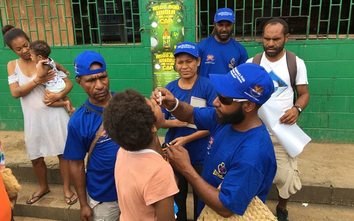 Since the outbreak was confirmed, an army of health workers has been deployed to provide vaccines, which consist of three rounds of droplets. 