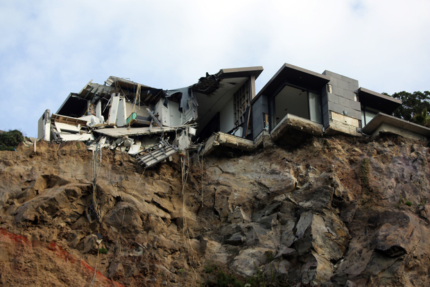 An earthquake-damaged home in the Christchurch suburb of Sumner 
