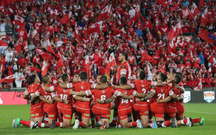 A stirring Sipi Tau from the Tongan team.