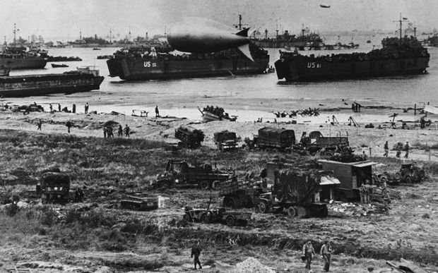 Allied forces stormed the Normandy beaches on D-Day.