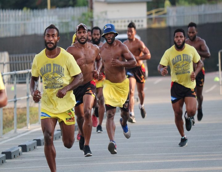 PNG Hunters players are put through their paces in pre-season training.
