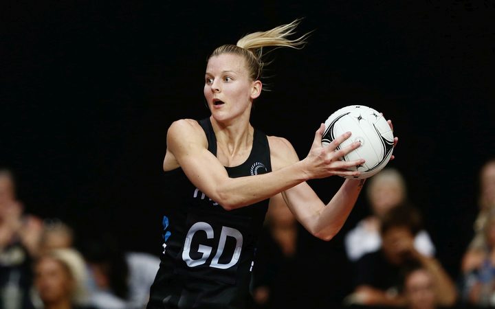 Katrina Rore (nee Grant) in action against Malawi at the 2018 Taini Jamison trophy