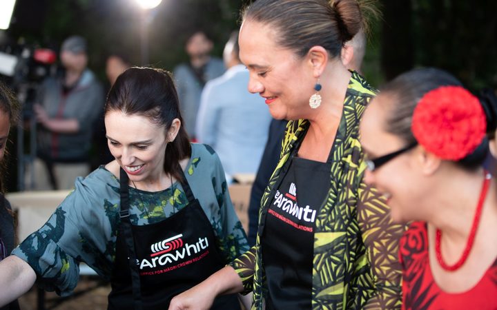 Prime Minister Jacinda Ardern leads the way on the BBQ.