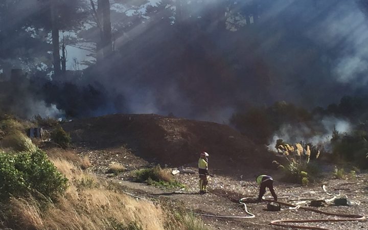 Firefighters at the Wadestown fire