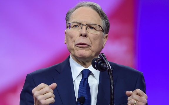 Wayne LaPierre, executive vice president of the National Rifle Association, speaks at the Conservative Political Action Conference (CPAC) at the Gaylord National Resort and Convention Center in National Harbor, Maryland on Saturday, 2 March, 2019.