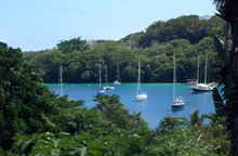 240414. Photo RNZ. Vanuatu. Port Vila, Port Vila harbour, Iririki, tropics, sailing, yachting