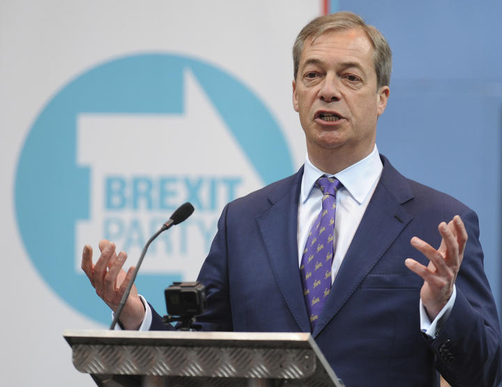 British MEP Nigel Farage speaks during the launch of the Brexit Party's European election campaign.