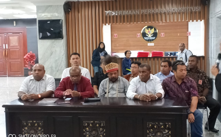 Coalition of Lawyers for Truth and Justice of West Papuan People hold a press conference in Jakarta, Indonesia.