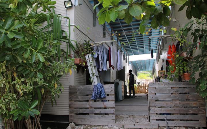 A view of a dwelling at refugee Camp Four on the Pacific island of Nauru.