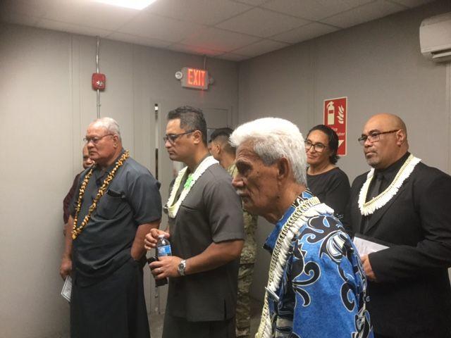 American Samoa guests at opening of firing range include Pulu Ae Ae Jr., Acting Governor Talauega and Commissioner of Public Safety Le'i Sonny Thompson