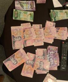 Cash confiscated in Otago meth raids.