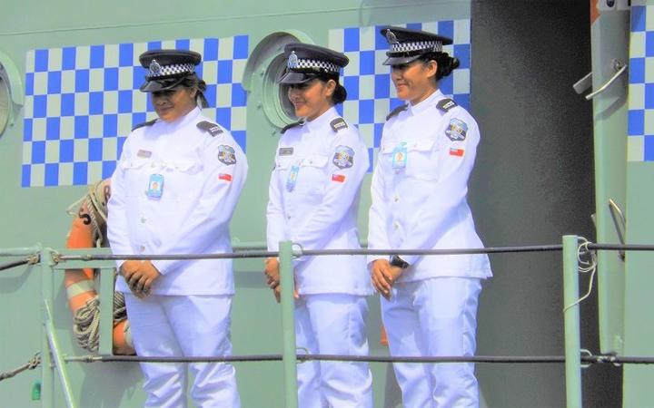 Female sailors on the MV Nafanua 