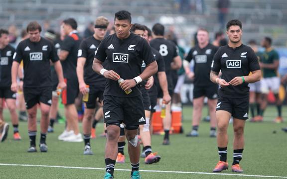 New Zealand Baby Blacks walk of the field dejected after a loss at the 2019 World Rugby U20 Championship match in Argentina.