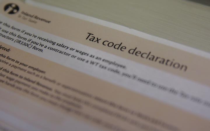 Inland Revenue Tax declaration form.