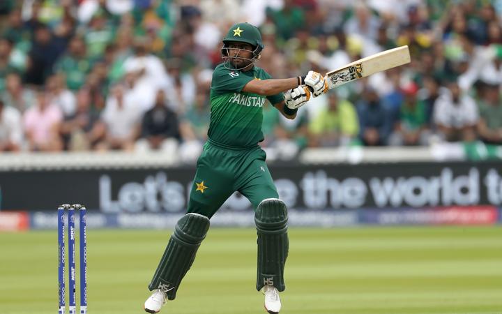 Babar Azam bats during the Cricket World Cup 2019 match between Pakistan and South Africa.